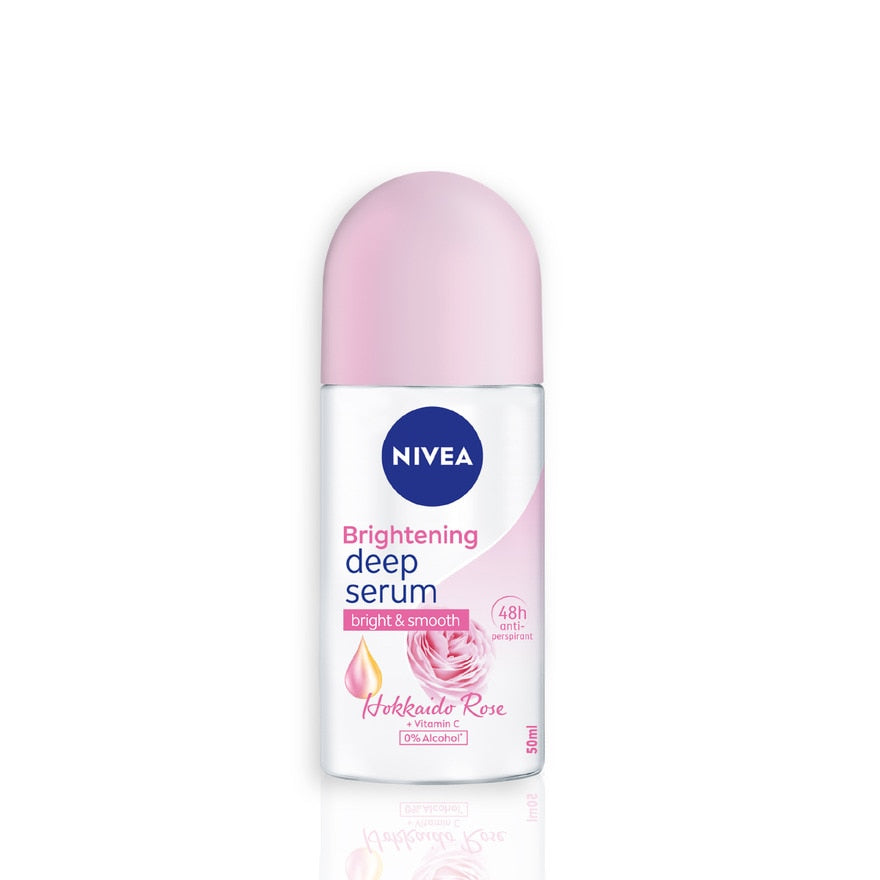 Nivea Deodorant Roll On 50ml - Brightening Deep Serum Bright and Smooth Hokkaido Rose