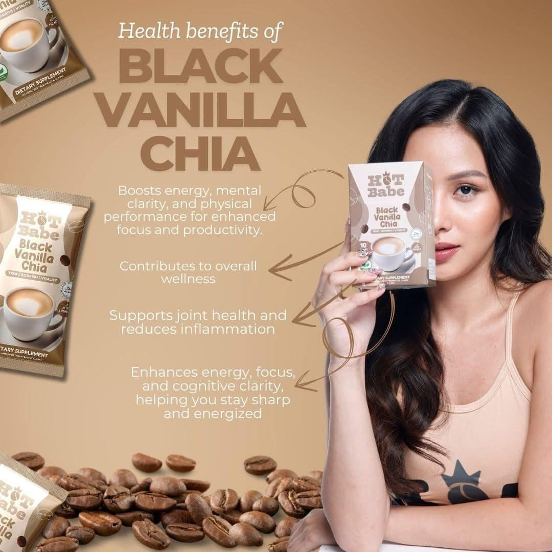 Hot Babe Black Vanilla Chia Coffee by Kiray