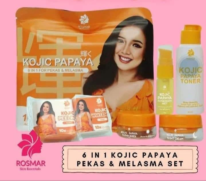 Rosmar Kagayaku - KOJIC PAPAYA - 6 in 1 for Pekas and Melasma Facial Set