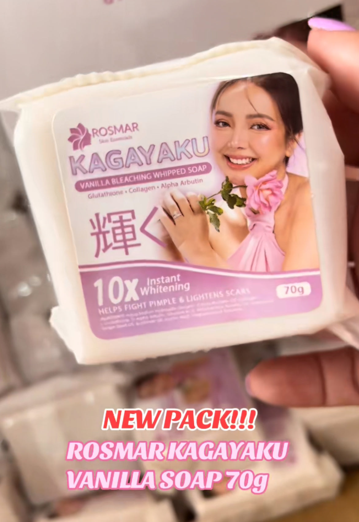 Rosmar Kagayaku Bleaching Whipped (Vanilla Scent) Soap 70g - NEW PACKAGING