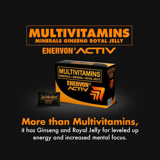 ENERVON Multivitamins Minerals + Ginseng + Royal Jelly  x10 individual softgel capsules