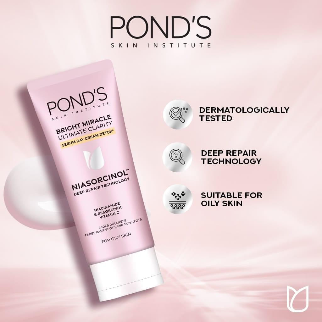 Pond’s Bright Miracle Ultimate Clarity Serum DETOX Day Cream 40g