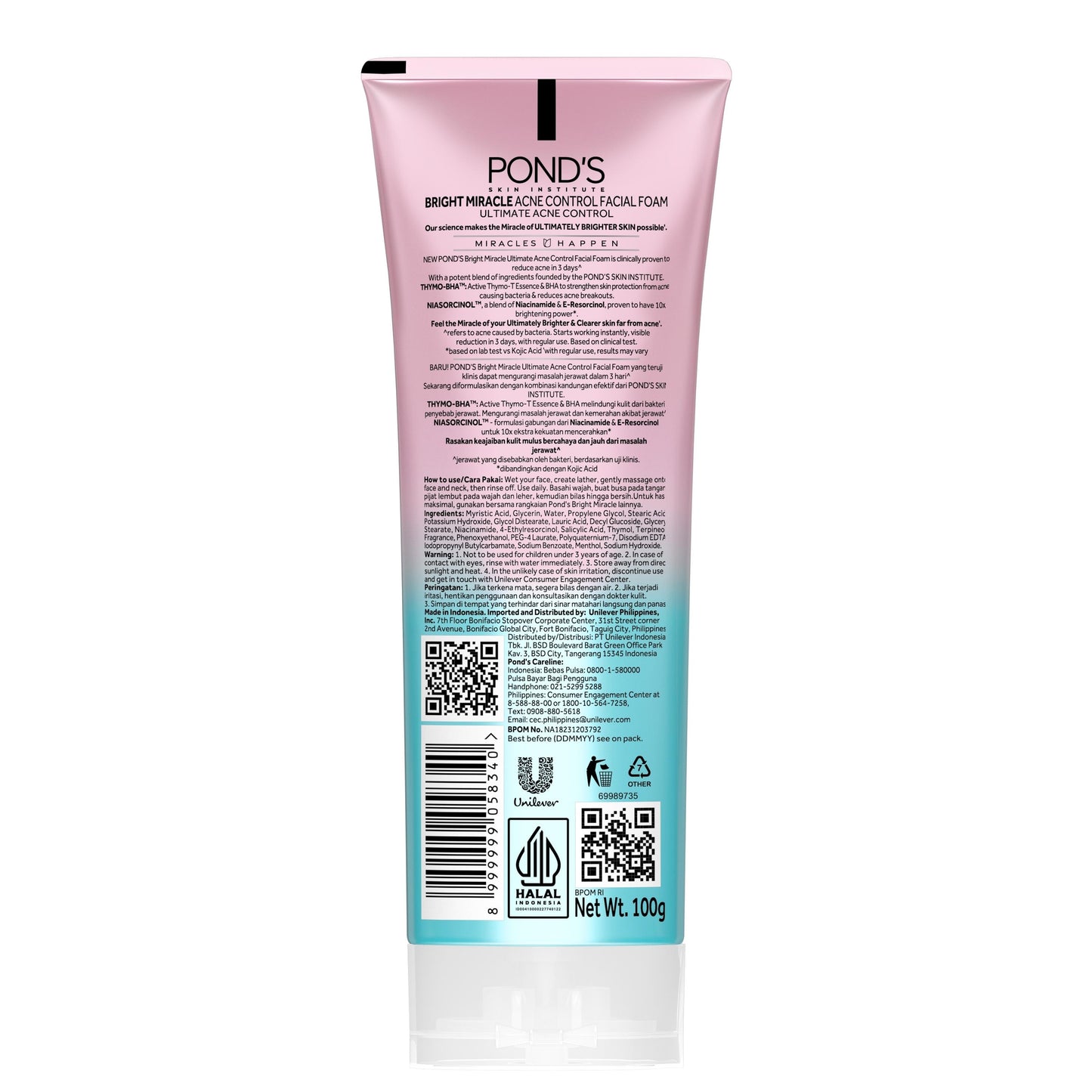 Pond’s Bright Miracle Ultimate Acne Control Facial Foam Wash 100g