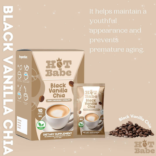 Hot Babe Black Vanilla Chia Coffee by Kiray