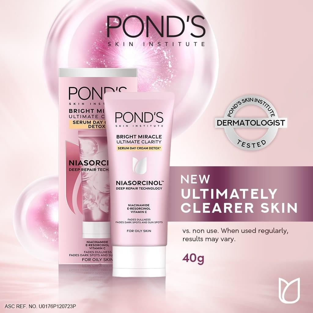 Pond’s Bright Miracle Ultimate Clarity Serum DETOX Day Cream 40g