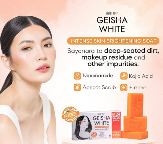 Geisha White Skin Brightening Bar (Intense) Scar and Blemish 65g x 3 Bars