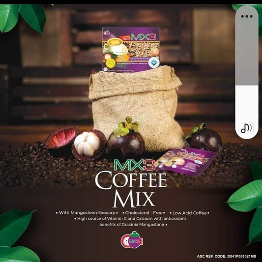 MX3 Coffee Mix Low Acid Coffee with Mangosteen Exocarp