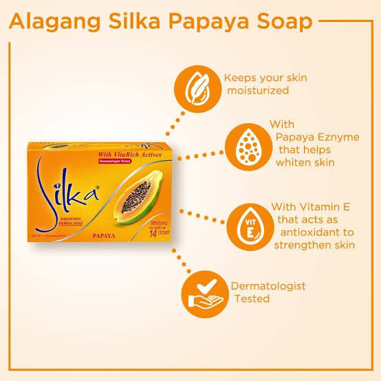 Silka Whitening Papaya Soap Orange Color 135g